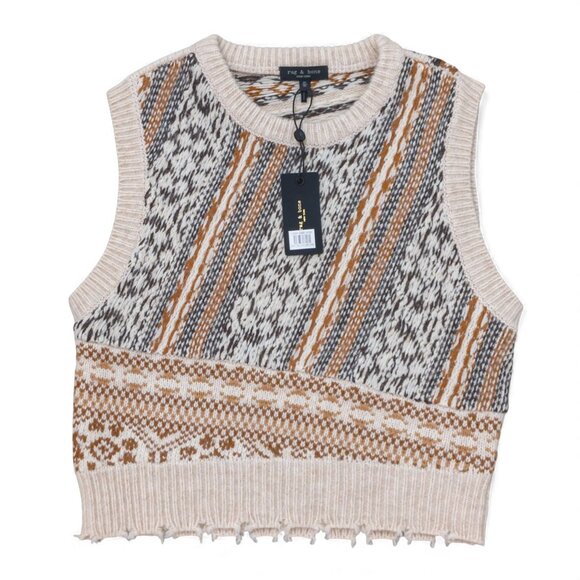NWT Rag & Bone Hollis Fair Isle Sweater Vest Size M - Picture 1 of 14